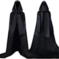Miniatyrbillede 2 af 5: Sort hætte til voksne, elegant kostume til Halloween, karneval, jul, vampyr og piratkostume, M