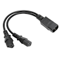 Miniatyrbillede 4 af 8: IEC320 C14 til 2 x C13 Hun Y-formet Strømkabel 1 ind 2 ud 2500W 10A 250V Strømledning Forlængerkabel til LCD-skærme 0.2
