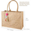 Miniatyrbillede 7 af 7: Jutepose, Shopper, Dame, Stor Jutepose, Strandtaske, Sammenfoldelig, Vandtæt, Indkøbsposer, Håndtaske til Picnic, Rejser, Shopping, Strand og Hverdag