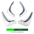 Pikkukuva 1 / 7: 4 kpl Mudguards Tesla Model 3:een, etu- ja takalokasuojat K White Model 3