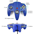 Pikkukuva 4 / 5: 2 Pakkaa Klassisia Johdollisia N64 Ohjaimia Retropeli 64 Bitti Peliohjain Joystick Vaihto-ohjain 06 1pc