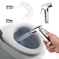 Miniatyrbillede 2 af 5: Håndholdt bidet-sprøjtepistol, toiletsprøjtepistol, brusehoved, dyse, badeværelsesrengøringsværktøj med bruseslange, bærbar