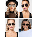 Miniatyrbillede 3 af 5: Oversize Aviator Solbriller til Kvinder Mænd Trendy Retro Bulk Shade Sort Faded Solbriller Klassisk UV Beskyttelse