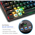 Pikkukuva 2 / 8: Tecware Phantom 87 näppäimen mekaaninen näppäimistö, RGB-led, Outemu