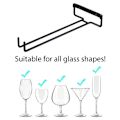 Miniatyrbilde 4 av 4: 6 stk. Veggmontert Vinstativ Håndklede Vinstativ Vinglassholder Vinglass Oppbevaringsholder Hylle For Bar Kjøkkenskap Svart