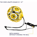Miniatyrbillede 4 af 5: PodiuMax Håndholdt Fodbold Kick Trainer med Ny Bold Låst Net Design, Fodbold Bold Bungee Elastisk Træning Jonglering Net (Passer til Bold Størrelse 3, 4, 5)