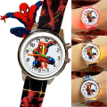 Miniatyrbilde 1 av 2: SpiderMan søt tegneserie blinkende lys silikonklokke for barn green