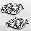 Miniatyrbillede 1 af 4: 2x OEM Harley Davidson Brændstoftank Krom Emblem - 3d Logo Udskiftningsmærker
