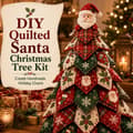 Miniatyrbilde 2 av 8: DIY Quilted Christmas Tree Fabric Kit, 3D Fabric Patchwork Craft Set for Beginners, Handmade Table Decoration for Home, Mantel, Table, Office #A