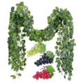 12 Strands Artificial Ivy Vines with 3 Bunches Grapes for Wedding Party Home Wall Decor