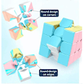 Pikkukuva 3 / 3: Macaron Meilong 3x3 tarraton taikakuutio MFJS MEILONG 3x3x3 Cubing Classroom Meilong 3x3 Macaron -nopeuskuutio