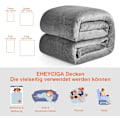 Miniatyrbilde 5 av 6: Fleecepledd Grå Kast for Sofaer Fluffy Varmt Mykt Pledd for Seng Setteer Lenestoler