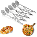 Miniatyrbillede 1 af 5: Pastaskærer, Multi-Wheel Udtrækkelig Rustfrit Stål Pizzaslicer Multi-Round Dejdeler til Køkken Bageværktøj(5 Hjul)