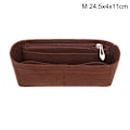 Miniatyrbillede 1 af 5: Multi-Pocket Dame Indsats Taske Håndtaske i filtstof Kaffe Coffee M