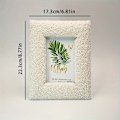 Miniatyrbild 6 av 7: 1 bekväm plysch rektangulär liten fotoram - skrivbordsram i konstgjort trä, avslappnad stil, söt dekoration 20.5*25.5cm