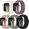 Miniatyrbilde 1 av 6: Flettet Solo Loop-rem kompatibel med Apple Watch-rem 40mm 38mm 41mm for kvinner og menn, justerbar nylon, elastisk sportsrem CC C 38/40/41mm