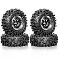 Miniatyrbillede 1 af 5: 4 stk. 51 mm 1,0 tommer Metal Beadlock Hjul Dæk Sæt til 1/18 1/24 RC Crawler Bil TRX4M SCX24 AX24 FCX24 Opgraderingsdele Sort