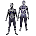 Miniatyrbild 2 av 5: Halloween Herr Svart Remy Spiderman Cosplay Kostym Venom Symbiote Remy Dräkt Zentai Bodysuit Vuxen Huva Avtagbar Hood Detachable M
