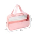 Miniatyrbilde 8 av 9: 3 stk PVC kosmetikkvesker med håndtaksett, bærbar gjennomsiktig toalettartikler toalettveske vanntett Pink