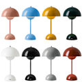 Miniatyrbilde 2 av 5: Nordisk dansk blomsterknopp bordlampe, bryllupsrom, soverom, skrivebordsdekorasjon, lampe, nattbordslampe (oppladbar) Gray