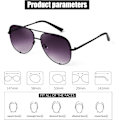 Miniatyrbillede 4 af 5: Oversize Aviator Solbriller til Kvinder Mænd Trendy Retro Bulk Shade Sort Faded Solbriller Klassisk UV Beskyttelse