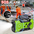 Miniatyrbillede 4 af 5: Nødvejrradio med håndsving, AM/FM/NOAA bærbar solradio med SOS-alarm