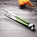 Miniatyrbillede 2 af 4: Køkken tang, grilltang, lange tang, rustfrit stål grilltang, grøn