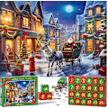 Miniatyrbild 1 av 8: Julpussel, 1008 bitar julkalender, pussel, 24 dagar julhelgspussel A J