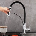 Miniatyrbilde 2 av 5: Blandingskran 360 Swivel Spout og Svart Silikonslange
