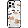 Miniatyrbillede 1 af 2: CASETiFY Compact iPhone 16 Pro Max Cover [1,2 m. 2X Militær Standard Drop Beskyttelse/Slank/Letvægt] - Flydende Capybara - Klar Sort