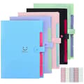 5-pack Expanding File Folders, Accordion Document Organizer, A4 Paper, Plastic Folder, 5 Pockets, Expandable Folder Pockets for School, Office