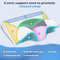 Miniatyrbild 2 av 5: Butterfly cervicalkudde, memory foam-kudde, lindrar nacksmärta och snarkning, ergonomisk kudde, vit White