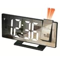 LED Digital Wall Clock Projection Clock Projector Ceiling Clock with Time Temperature Display Backlight Snooze Clock for Home Black White