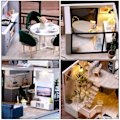 Miniatyrbild 2 av 5: DIY-dockhus i trä, miniatyrdockhus med möbler