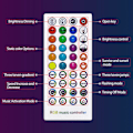 Miniatyrbilde 3 av 5: DC5-24V Bluetooth LED-kontroller + 40-knappers fjernkontroll APP-kontroll og musikksynkronisering RGB IR RF for 5050 3528 RGB LED-lys White