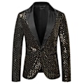 Miniatyrbillede 1 af 5: Mænds Smokingjakke med Paljetter Blazers Balfest Guld gold XL
