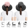 Pikkukuva 3 / 5: 2 kpl Naisten Poninhäntä Auringonhattu UV-Suojaava Bucket Hat