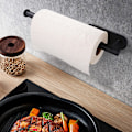 Pikkukuva 3 / 5: Paper Towel -pidikkeet - Musta, Paper Towel -rullat - Keittiöön, Paperi -irtotavara - Itsekiinnittyvä Kaapin Alle, Saatavana Sekä Liimalla että Ruuveilla