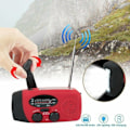 Miniatyrbillede 3 af 5: Vevradio med solceller / Lommelygte - 2000mAh Powerbank - Rød