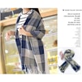 Miniatyrbillede 5 af 5: Vinter Tartan Halstørklæde Lange Halstørklæder Ternet Varmt Sjal Wraps Tæppe Halstørklæde til Damer Kvast Sjal Lang Stola Gray+blue Tartan