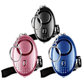 Miniatyrbilde 1 av 5: Personlig Nødalarm [3-pakning] Qoosea Scream Safesound Sikkerhetsalarm 140dB LED Lommelykt for Barn Kvinner Folk