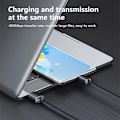 Miniatyrbild 4 av 7: 120W PD Typ C-kabel Supersnabb Laddningskabel Snabbladdning USB C-kablar Telefonladdare för Samsung Xiaomi Huawei Oneplus POCO OPPO Beige Beige 2m