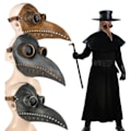 Miniatyrbillede 1 af 4: Halloween Pestedoktor Maske PU Læder Maske Cosplay Rekvisit Grå