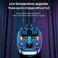 Miniatyrbillede 2 af 5: Bil Bluetooth FM-transmitter, Blå Ambient Lys Trådløs Radio Bilmodtager Adapter med håndfri funktion, Dobbelt USB-oplader