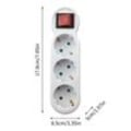 Miniatyrbilde 5 av 5: 3-veis stikkontakt adapter med bryter, 3-veis rund multi-kontakt multi-stikkontakt fordeler stikkontakt