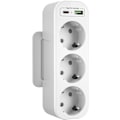 Miniatyrbilde 1 av 5: Strømadapter med 2 USB-ladere, trippel stikkontakt, vegglader, flere stikkontakter, hvit