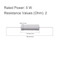 Miniatyrbillede 2 af 5: 2 Ohm Modstand Metaloxidfilm Modstande 1 stk. 1 stk. 1pc 1pc