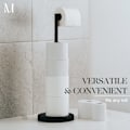 Miniatyrbild 5 av 5: Fristående toalettpappershållare. Badrumsförvaring för 4 rullar toalettpapper | Modern matt svart toalettpappershållare i rostfritt stål. black