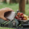 Miniatyrbillede 7 af 8: En 250ml/8.45oz ren titanium udendørs hvidvinsflaske, bærbar camping vandflaske, forseglet enkelt lag