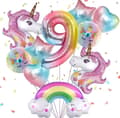 Födelsedagsballonger 1-9 år Enhörningar 9